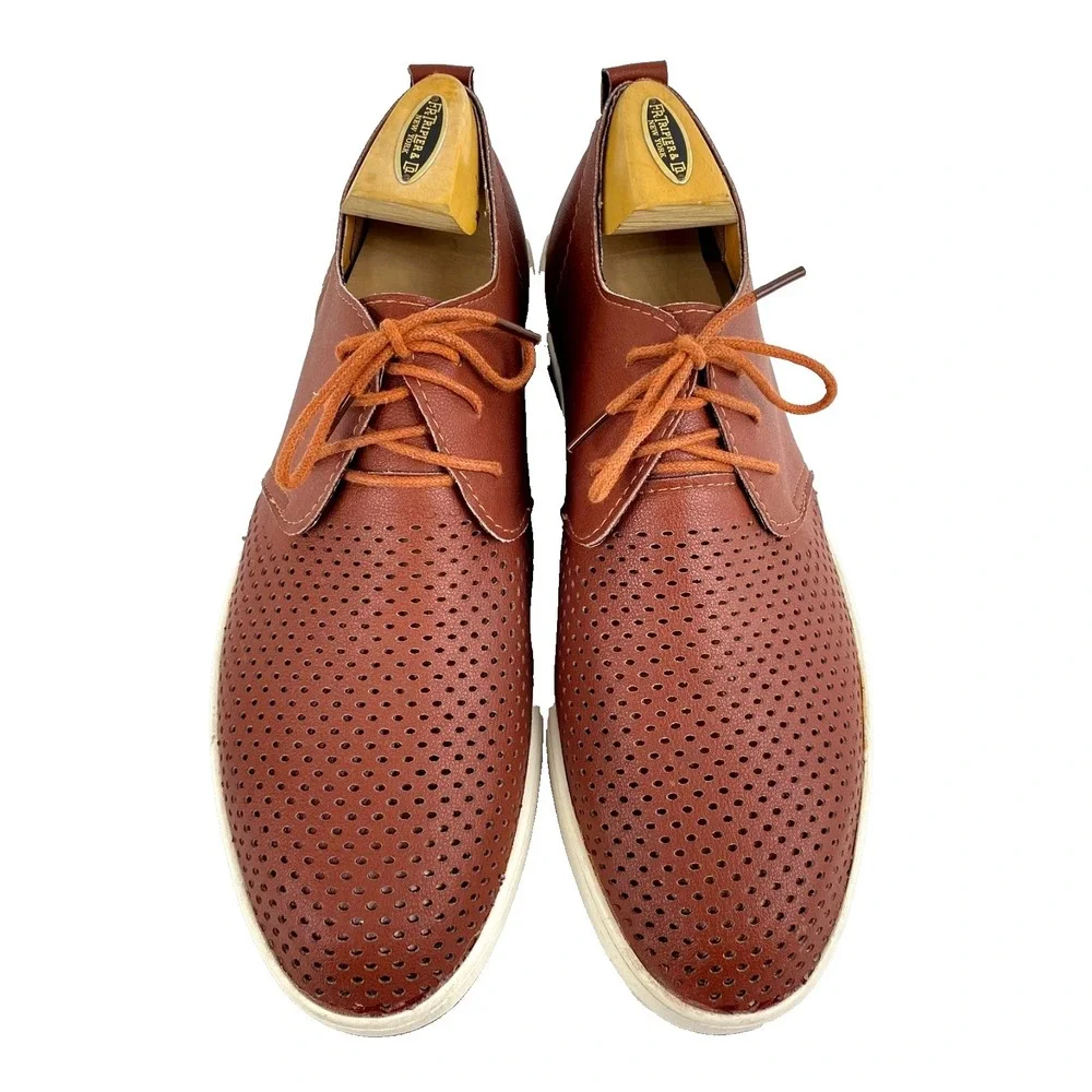 Merkmak Casual Oxford Shoes Men's 10 M Chestnut Brown Sneakers Comfort Loafers